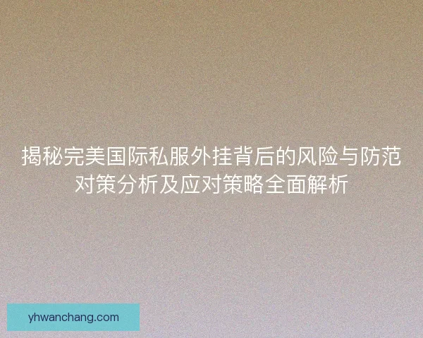 揭秘完美国际私服外挂背后的风险与防范对策分析及应对策略全面解析