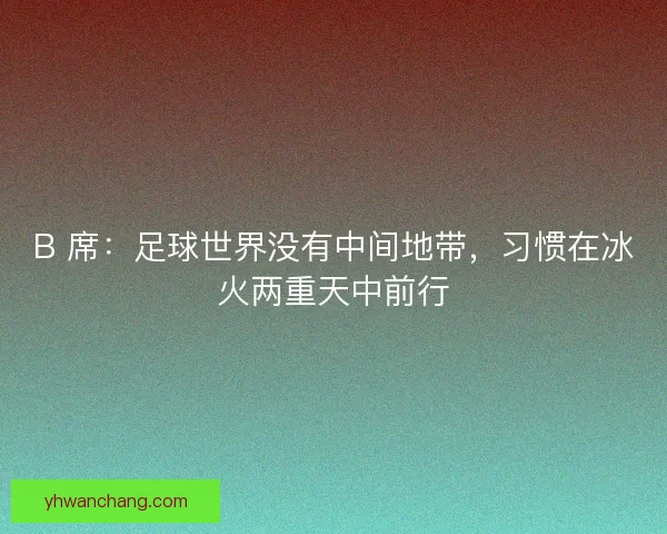 B 席：足球世界没有中间地带，习惯在冰火两重天中前行